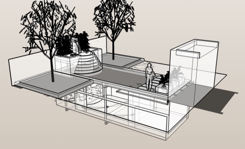 Koi pond design partial elevation 3d Koi pond design partial elevation 3d